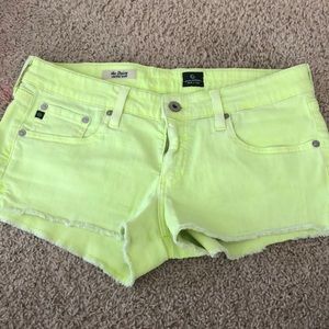 Neon Yellow Denim Short Shorts